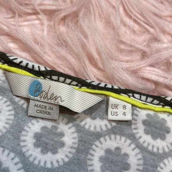 Boden Tessa Geometric Green 3/4 Sleeve Jersey Top sz 4 - Picture 3 of 11